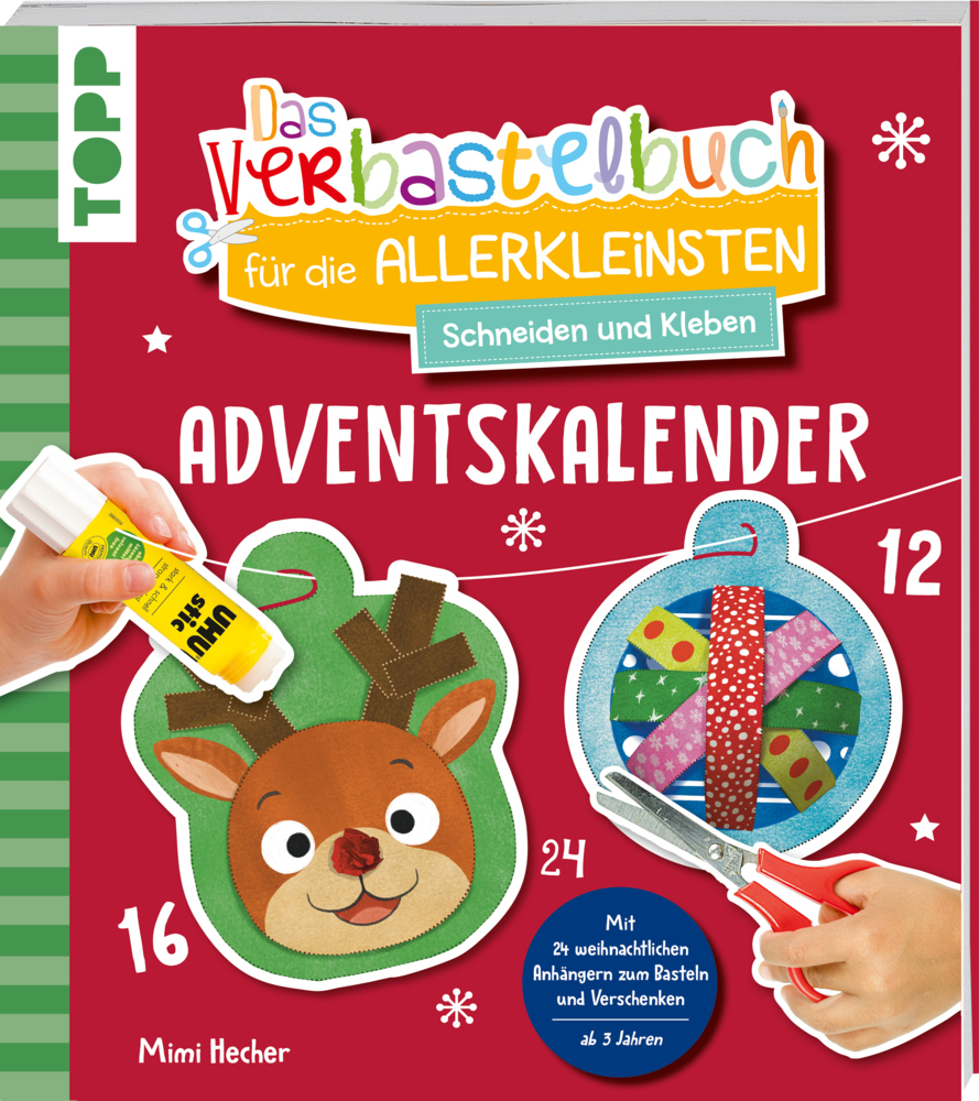 Das Adventskalender-Verbastelbuch für die Allerkleinsten. Schneiden und Kleben. Weihnachtskugeln. main product photo