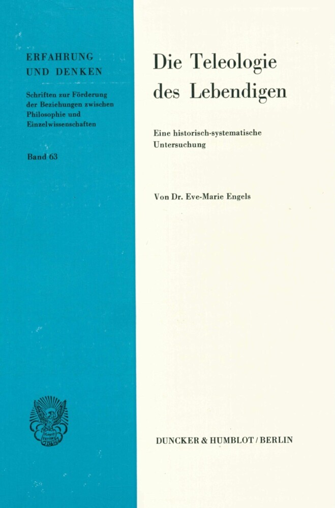 Die Teleologie des Lebendigen. main product photo