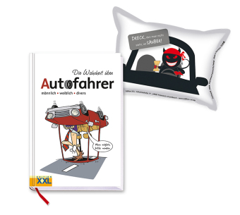 Die Wahrheit über Autofahrer (Buch) mit Scheibenschwamm