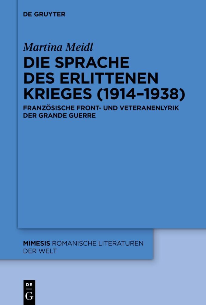 Die Sprache des erlittenen Krieges (1914-1938) main product photo