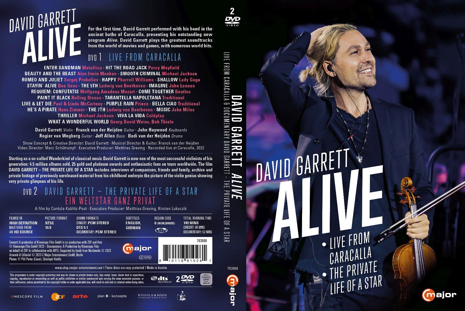 David Garrett: Alive, 2 DVD main product photo