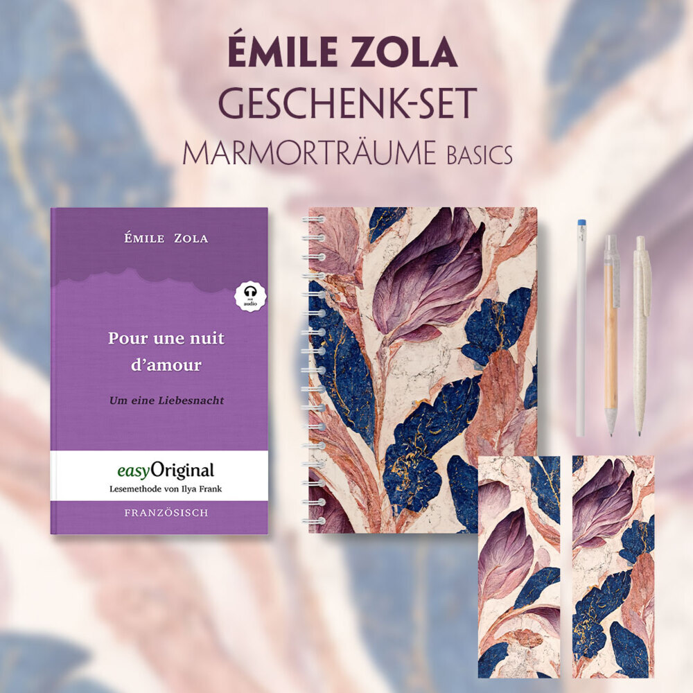 Émile Zola Geschenkset (mit Audio-Online) + Marmorträume Schreibset Basics, m. 1 Beilage, m. 1 Buch main product photo