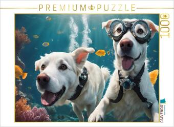 CALVENDO Puzzle Hunde mit Schwimmbrille beim Unterwasserabente...