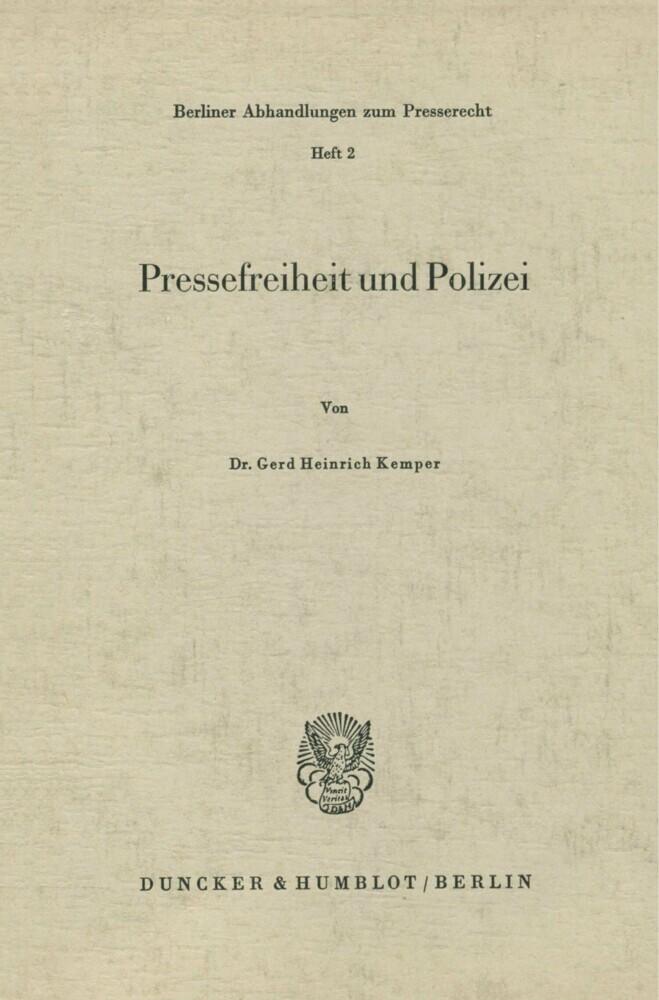 Pressefreiheit und Polizei. main product photo