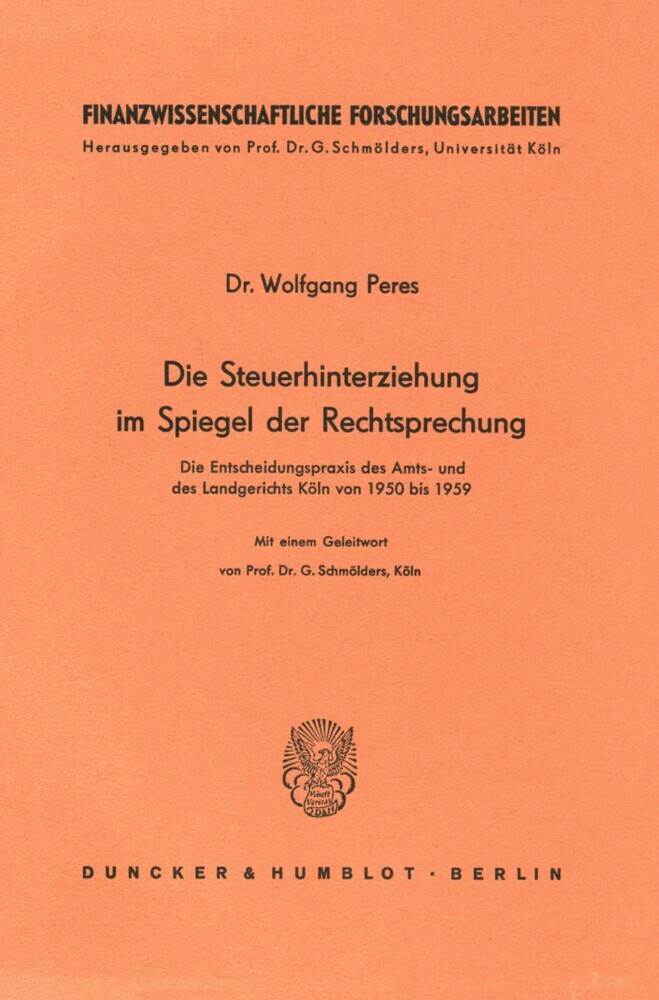 Die Steuerhinterziehung im Spiegel der Rechtsprechung. main product photo