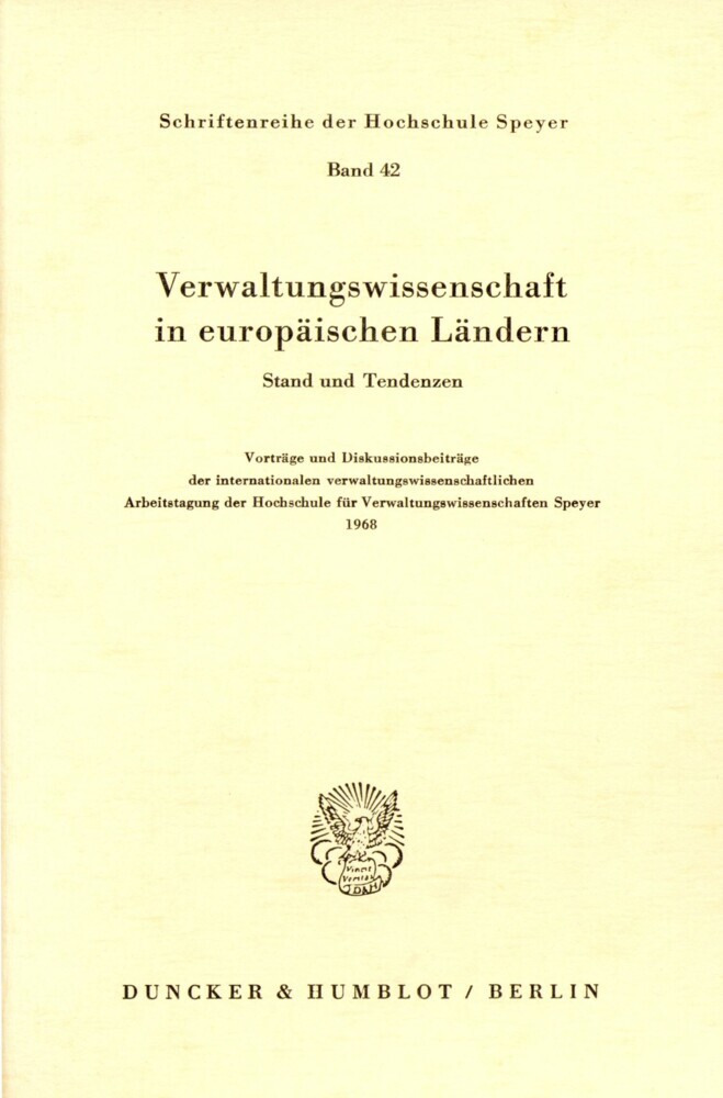 Verwaltungswissenschaft in europäischen Ländern. main product photo