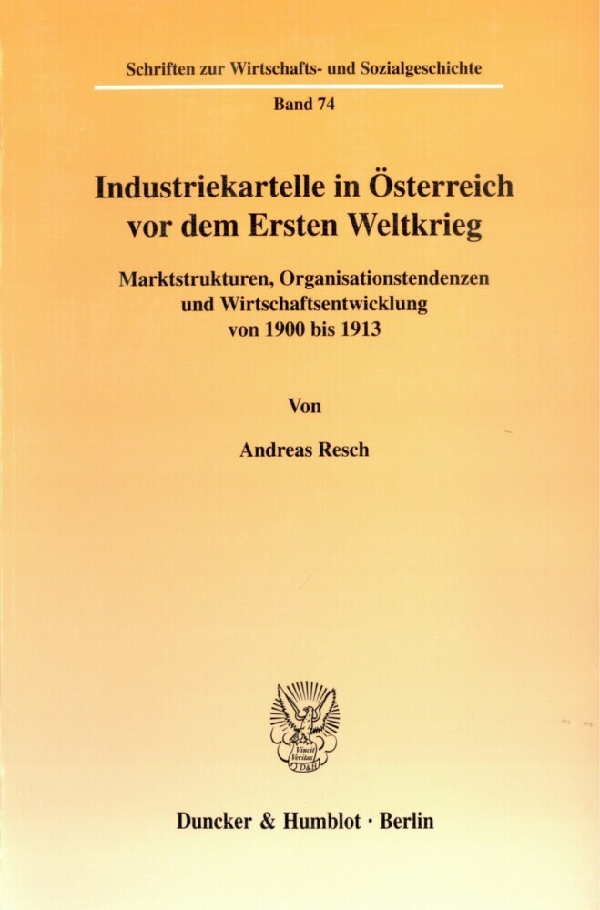 Industriekartelle in Österreich vor dem Ersten Weltkrieg. main product photo