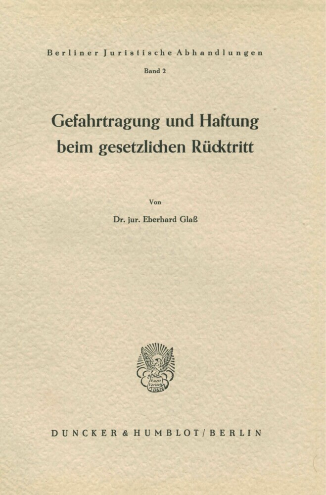 Gefahrtragung und Haftung beim gesetzlichen Rücktritt. main product photo