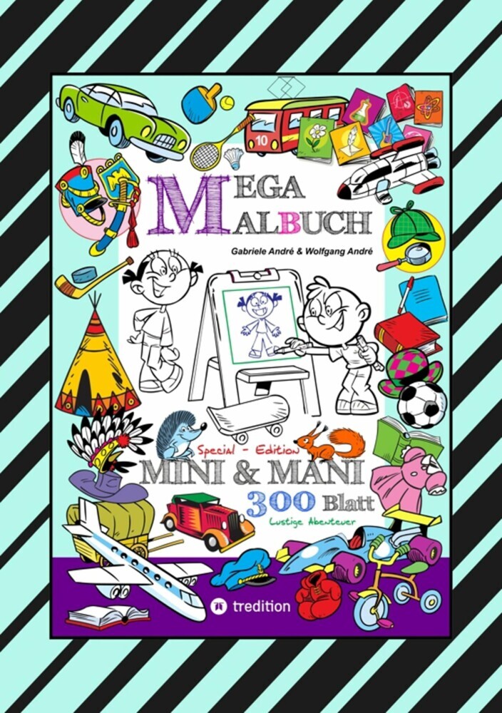 MEGA MALBUCH - SPECIAL EDTITON - 300 SEITEN MIT LUSTIGEN MOTIVEN - ABENTEUER MIT MINI & MANI - SPANNENDE THEMEN main product photo