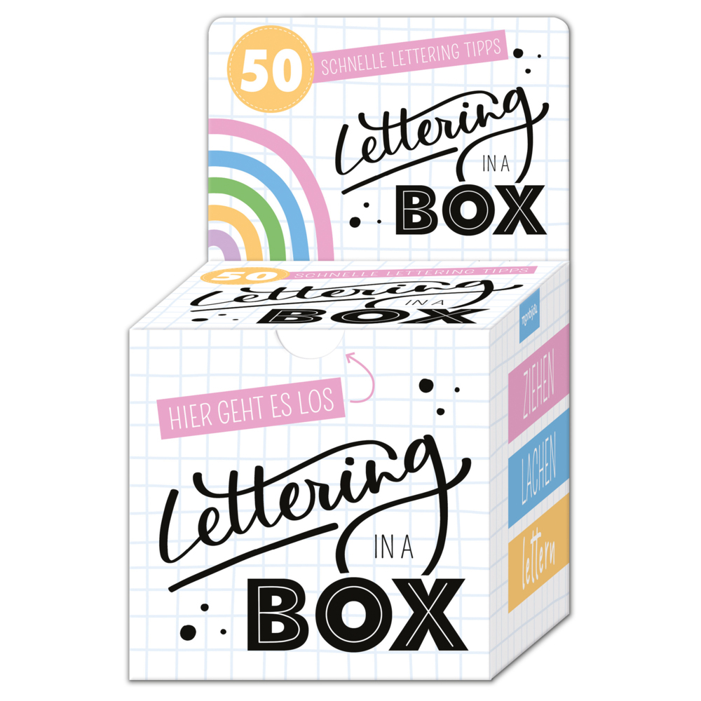 Lettering in a Box - 50 schnelle Letteringtipps - ziehen lachen lettern main product photo