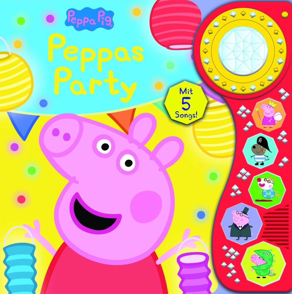 Peppa Pig - Peppas Party - Soundbuch mit Lichteffekt - interaktives Pappbilderbuch mit leuchtendem Kristall-Licht und je 5 zauberhaften Geräuschen und Liedern - Peppa Wutz main product photo