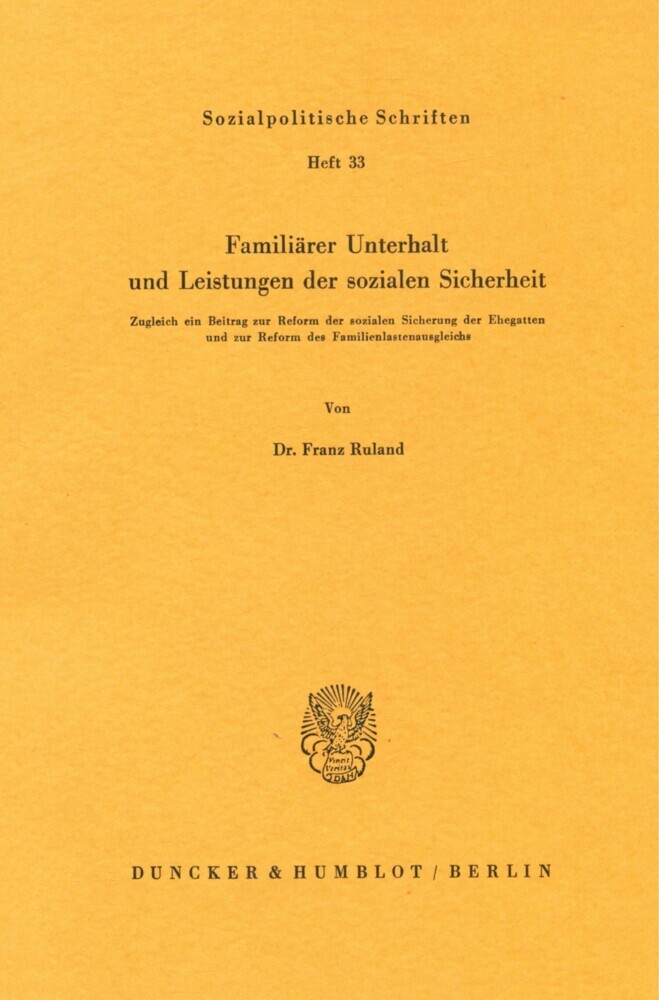 Familiärer Unterhalt und Leistungen der sozialen Sicherheit. main product photo