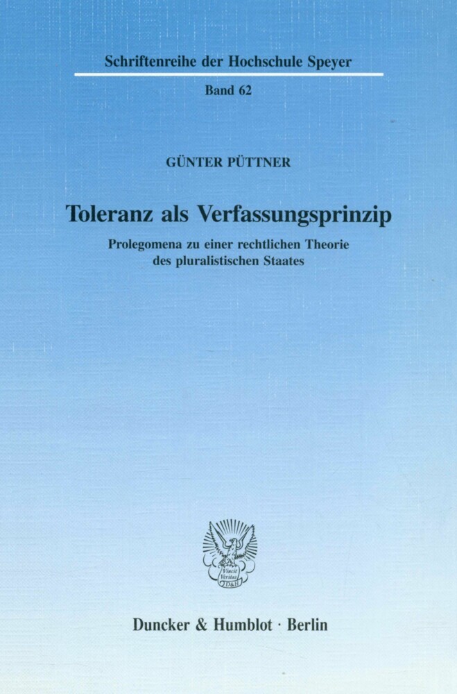 Toleranz als Verfassungsprinzip. main product photo