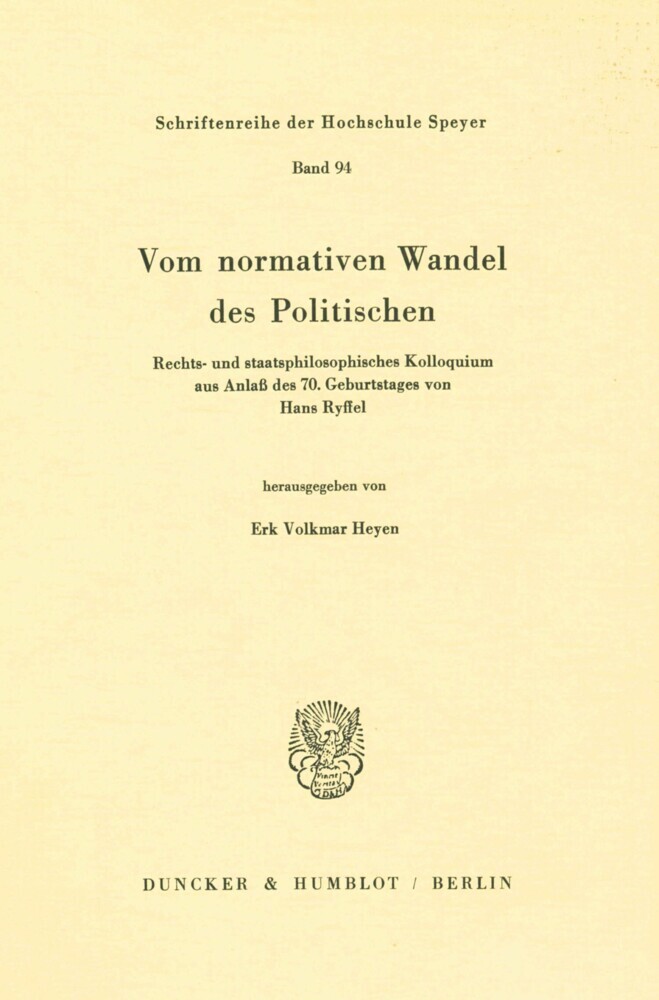 Vom normativen Wandel des Politischen. main product photo