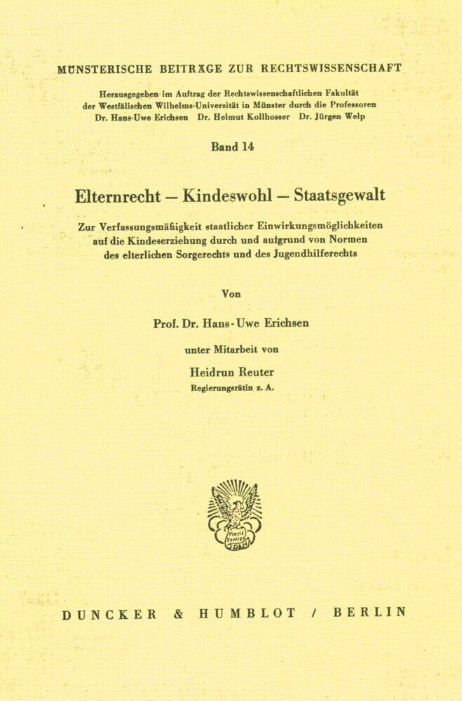 Elternrecht - Kinderwohl - Staatsgewalt. main product photo