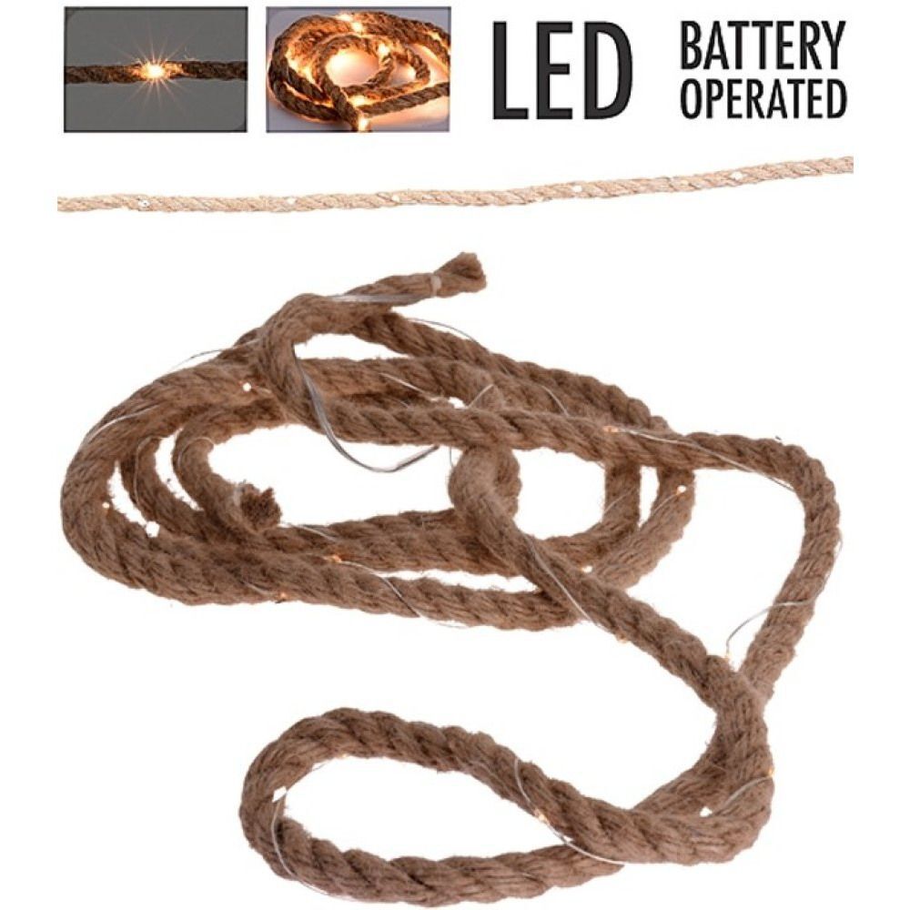 Lichterkette am Juteseil mit LED- Lampen, Länge 1,50 m main product photo