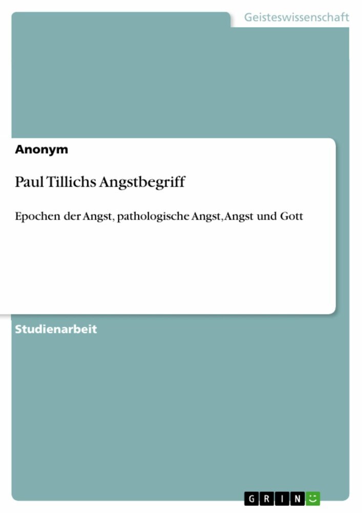 Paul Tillichs Angstbegriff main product photo