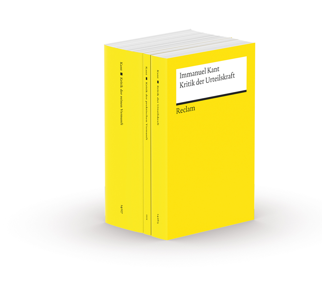 Die drei Kritiken: Kritik der praktischen Vernunft - Kritik der reinen Vernunft - Kritik der Urteilskraft. 3 Bände eingeschweißt main product photo