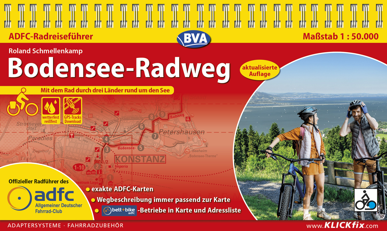 ADFC-Radreiseführer Bodensee-Radweg 1:50.000 praktische Spiralbindung, reiß- und wetterfest, GPS-Tracks Download main product photo