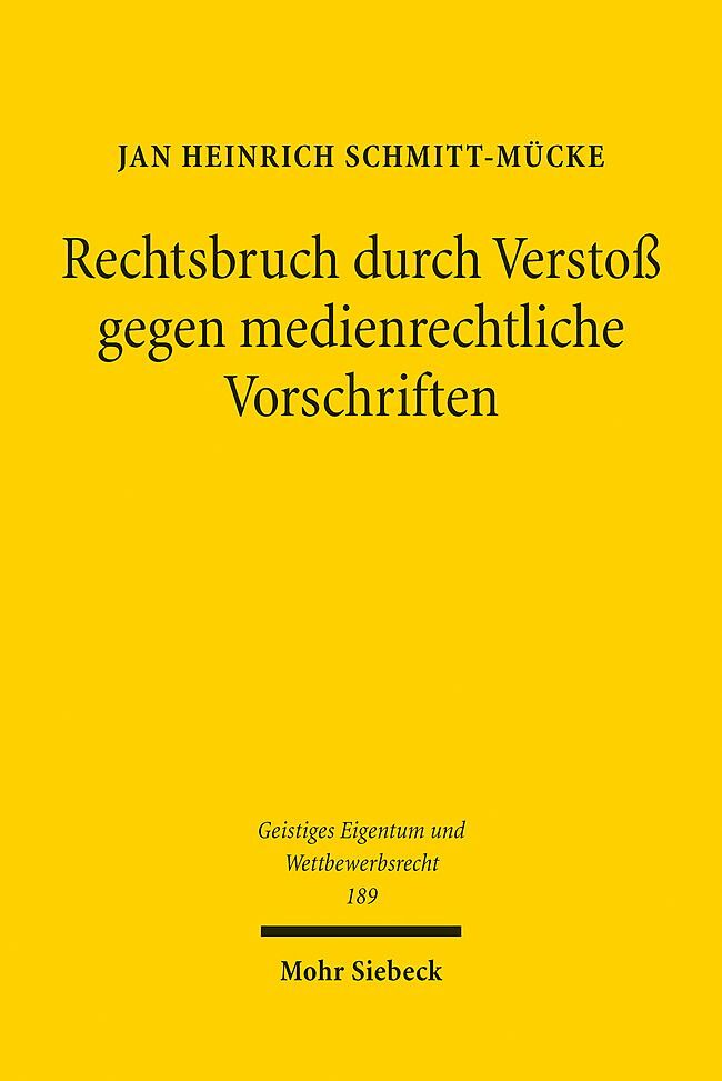 Rechtsbruch durch Verstoß gegen medienrechtliche Vorschriften main product photo