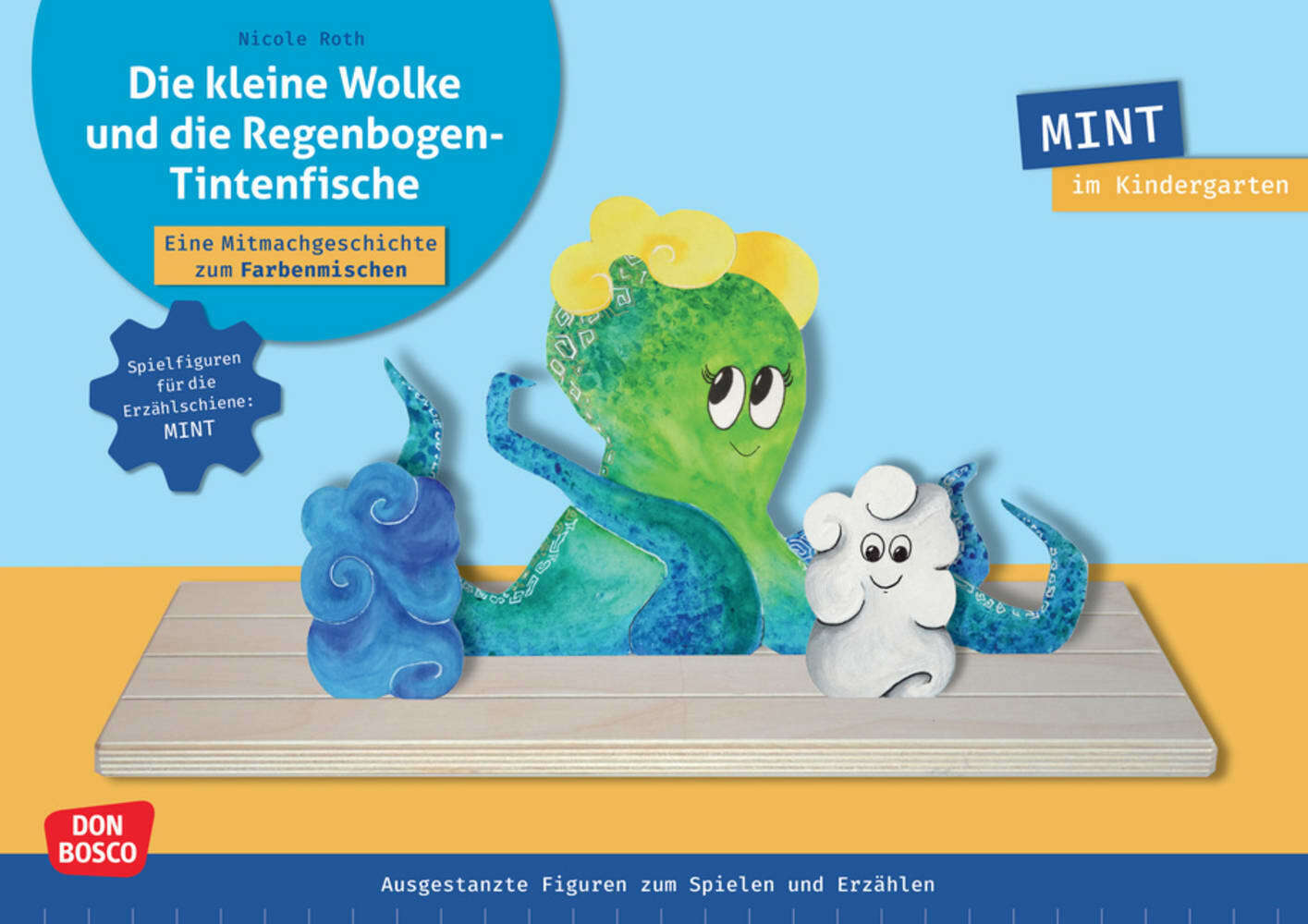 Die kleine Wolke und die Regenbogen-Tintenfische. Erzählschienen-Figurenset, m. 1 Beilage main product photo