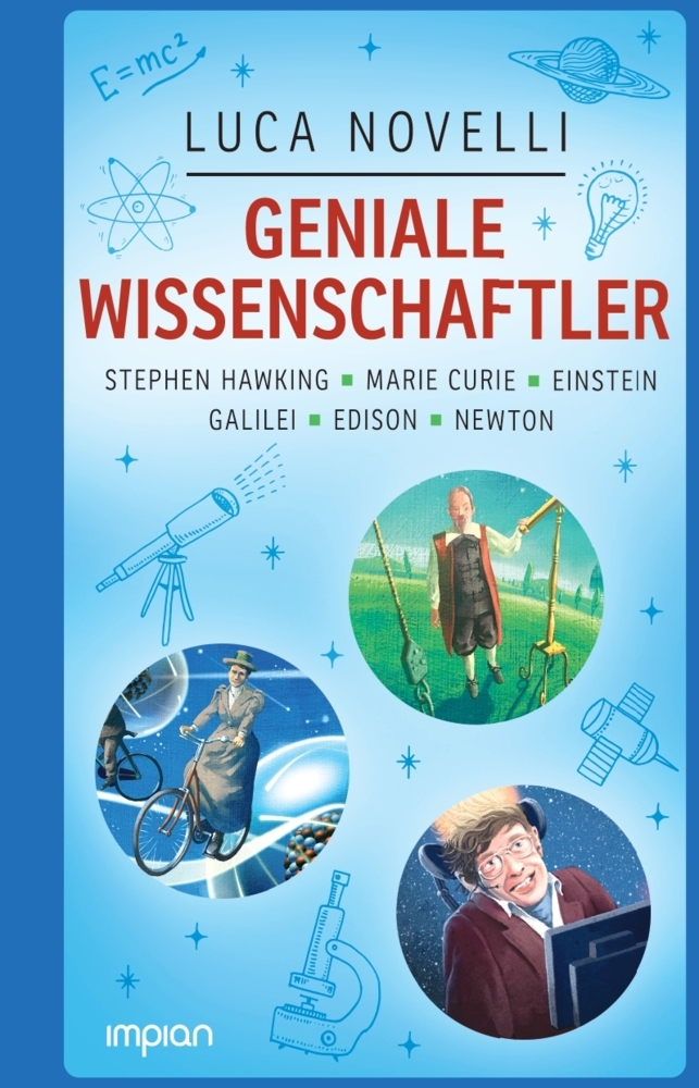 Geniale Wissenschaftler: Stephen Hawking, Marie Curie, Einstein, Galilei, Edison, Newton main product photo