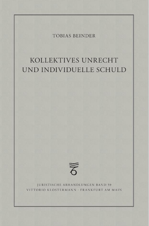 Kollektives Unrecht und individuelle Schuld main product photo