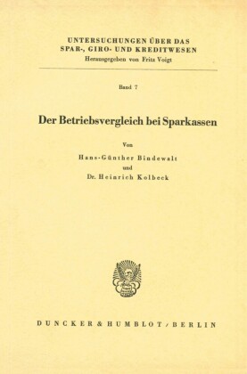 Der Betriebsvergleich bei Sparkassen.