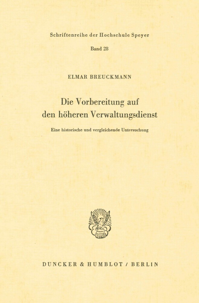 Die Vorbereitung auf den höheren Verwaltungsdienst. main product photo