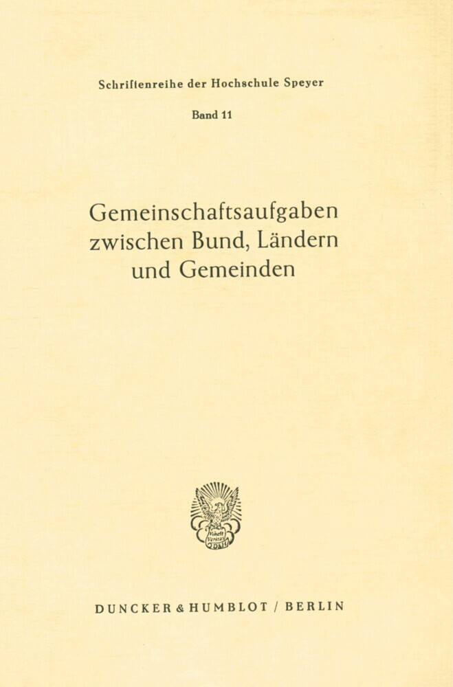 Gemeinschaftsaufgaben zwischen Bund, Ländern und Gemeinden. main product photo