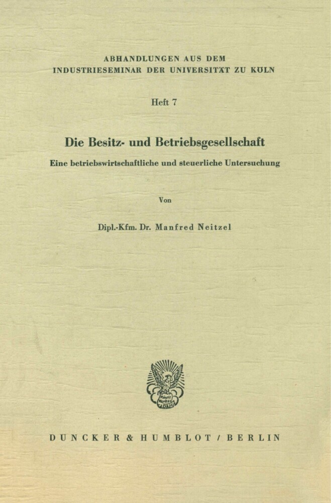 Die Besitz- und Betriebsgesellschaft. main product photo