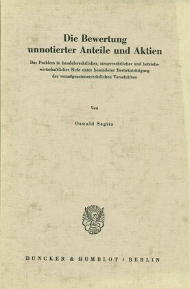 Die Bewertung unnotierter Anteile und Aktien.