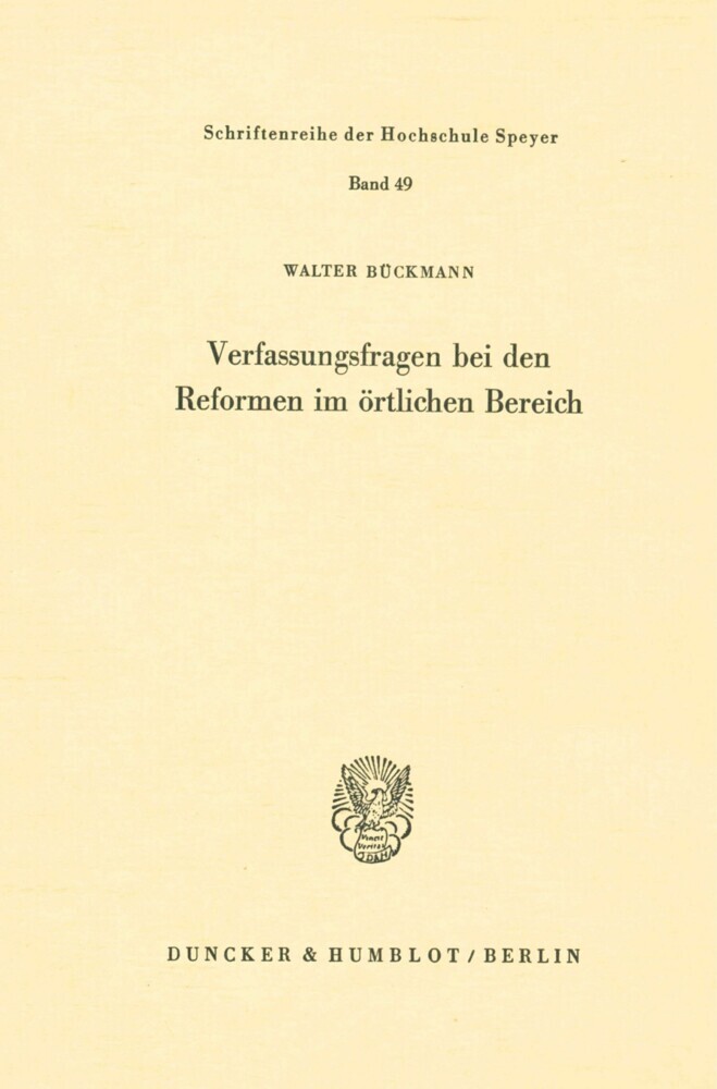 Verfassungsfragen bei den Reformen im örtlichen Bereich. main product photo