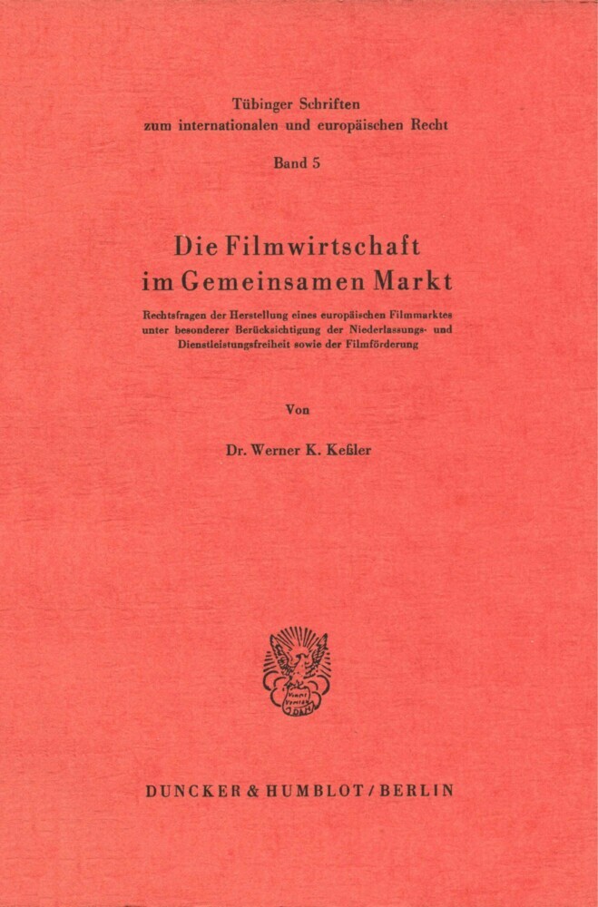 Die Filmwirtschaft im Gemeinsamen Markt. main product photo