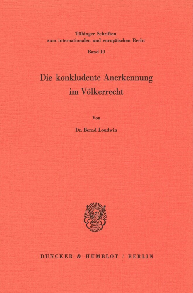 Die konkludente Anerkennung im Völkerrecht. main product photo