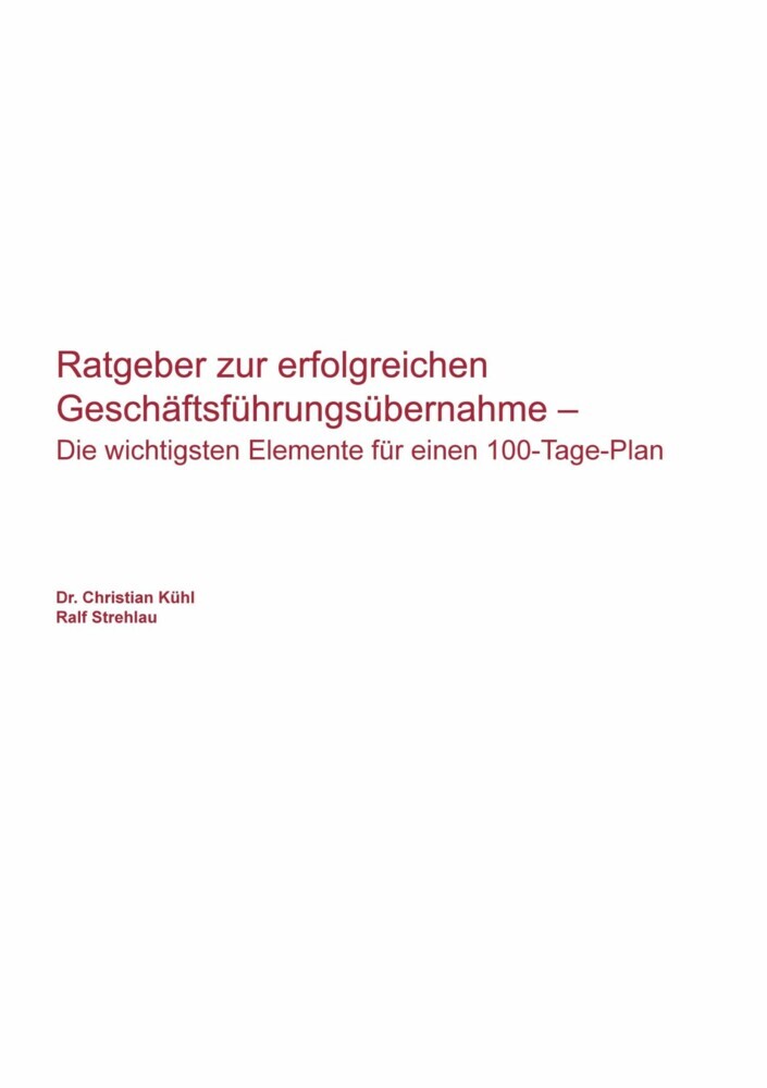 Ratgeber zur erfolgreichen Geschäftsführungsübernahme main product photo