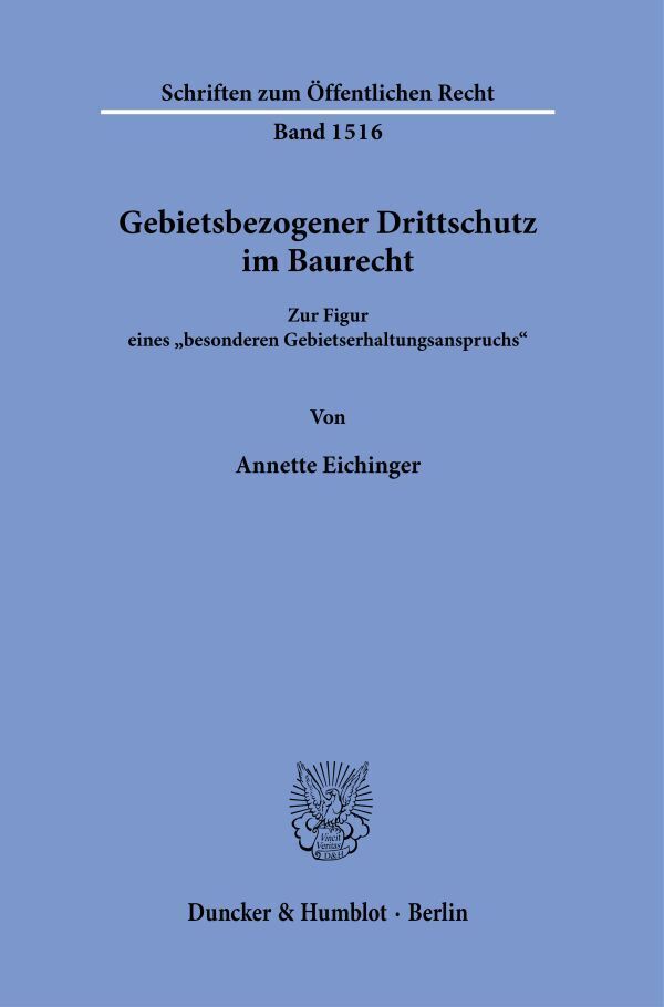 Gebietsbezogener Drittschutz im Baurecht. main product photo