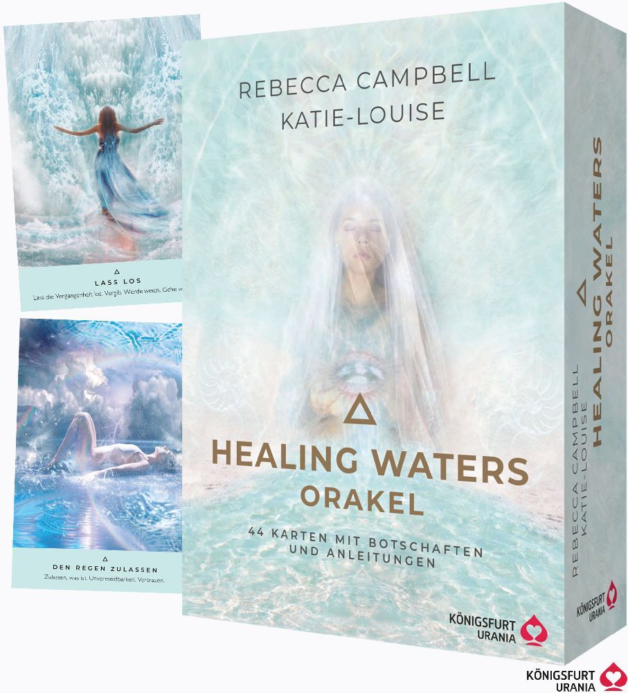 Healing Waters Orakel - 44 Karten mit Botschaften und Anleitungen, m. 1 Buch, m. 44 Beilage, 2 Teile main product photo