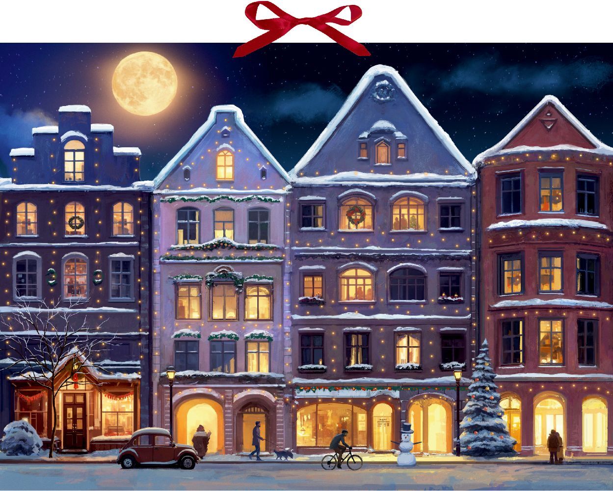 Wand-Adventskalender - Winterstadt am Abend main product photo