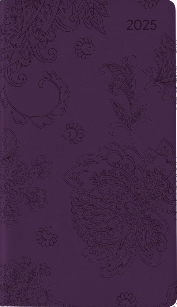 Alpha Edition - Ladytimer Slim Deluxe Purple 2025 Taschenkalender, 9x15,6cm, Kalender mit 128 Seiten, mit einem Info- und Adressteil, Mondphasen, internationales Kalendarium main product photo