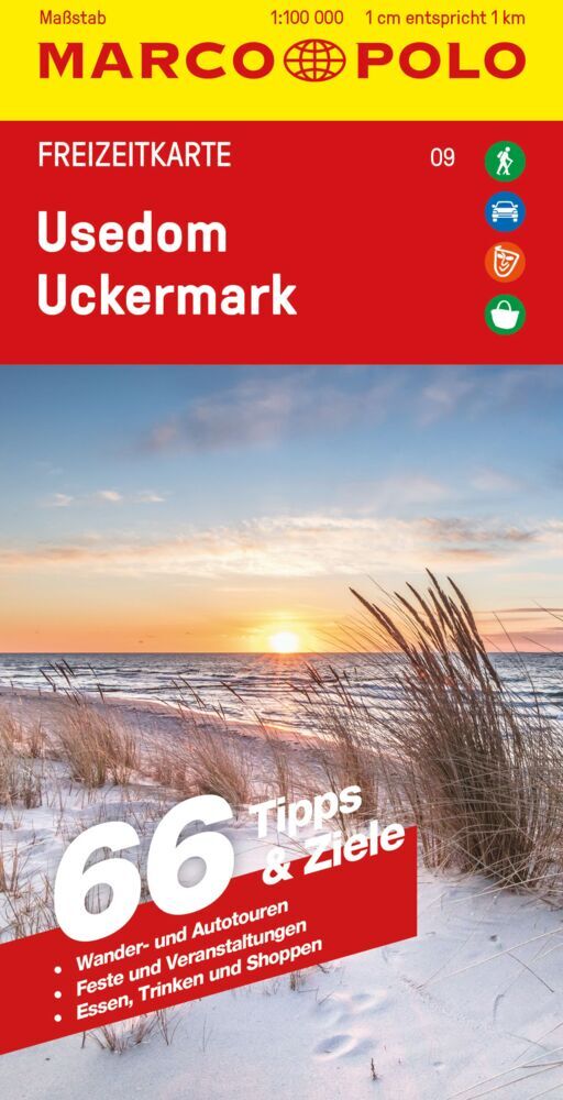 MARCO POLO Freizeitkarte 9 Usedom, Uckermark 1:100.000 main product photo