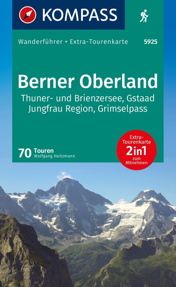 KOMPASS Wanderführer Berner Oberland, 70 Touren mit Extra-Tourenkarte main product photo