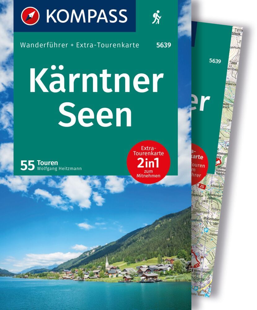 KOMPASS Wanderführer Kärntner Seen, 55 Touren mit Extra-Tourenkarte main product photo