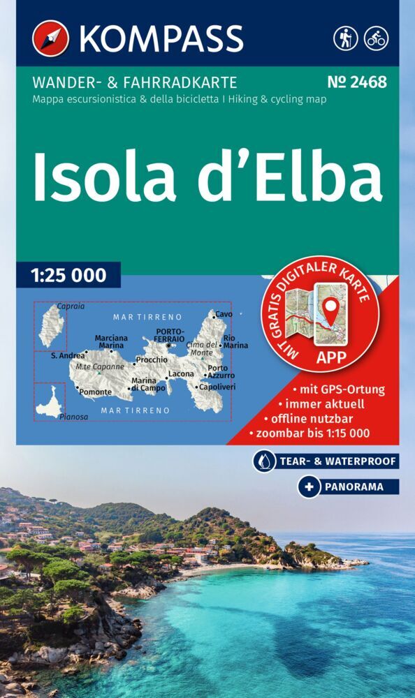 KOMPASS Wanderkarte 2468 Isola d' Elba 1:25.000 main product photo