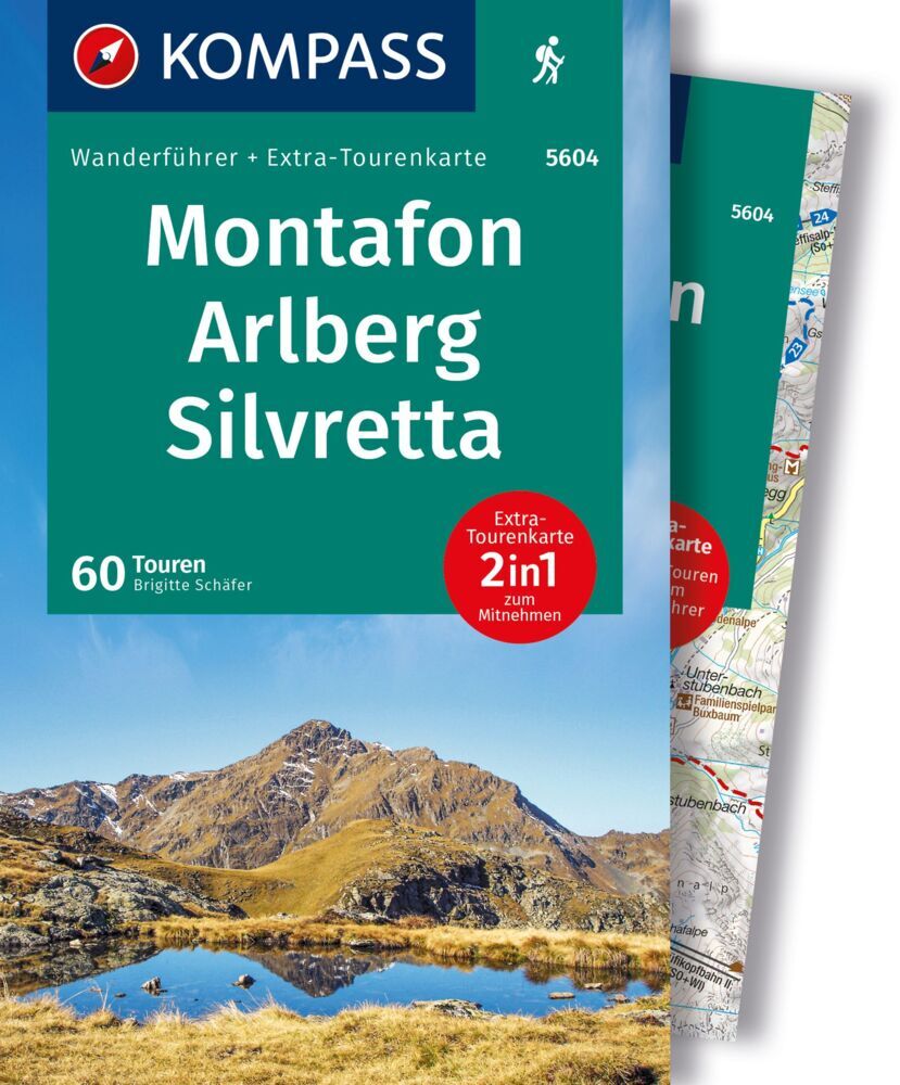 KOMPASS Wanderführer Montafon, Arlberg, Silvretta, 60 Touren mit Extra-Tourenkarte main product photo