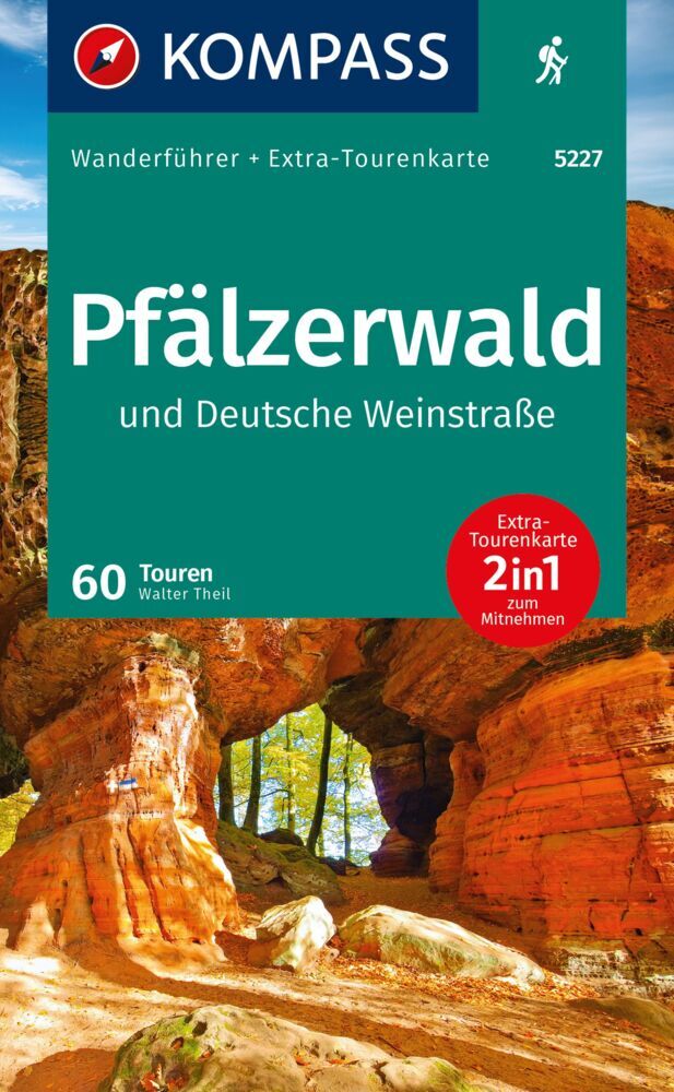 KOMPASS Wanderführer Pfälzerwald und Deutsche Weinstraße, 60 Touren mit Extra-Tourenkarte main product photo