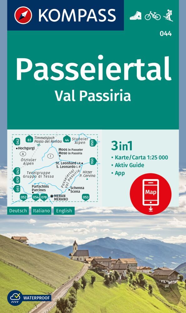 KOMPASS Wanderkarte 044 Passeiertal / Val Passiria 1:25.000 main product photo