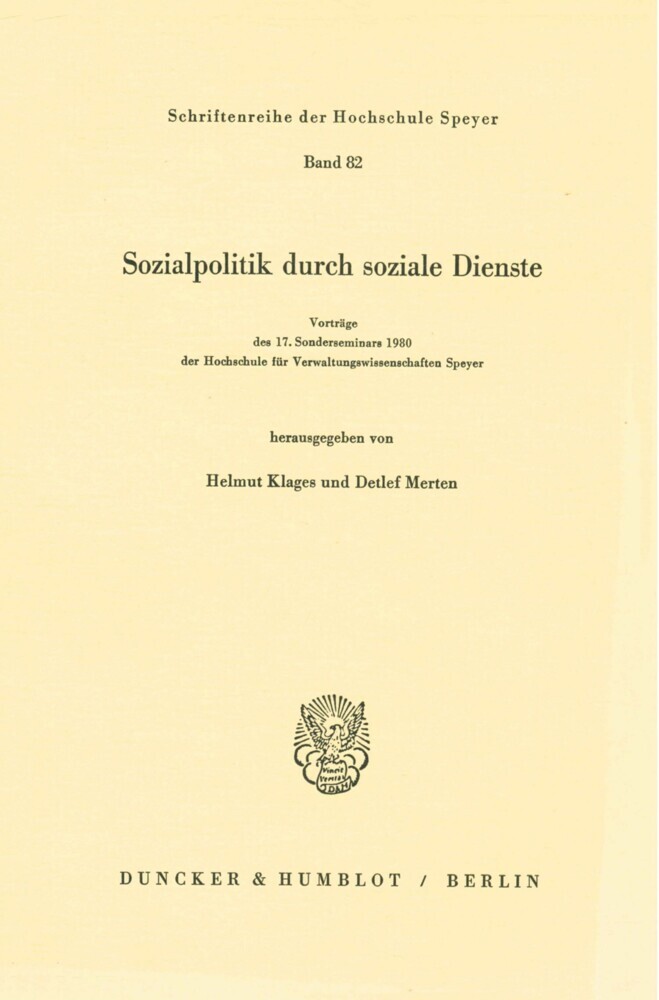 Sozialpolitik durch soziale Dienste. main product photo