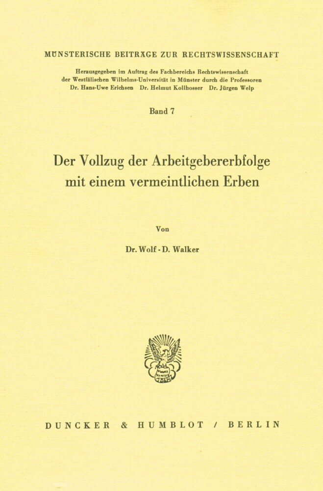 Der Vollzug der Arbeitgebererbfolge mit einem vermeintlichen Erben. main product photo