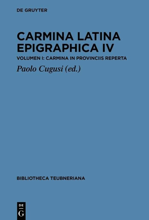 Carmina Latina Epigraphica IV main product photo